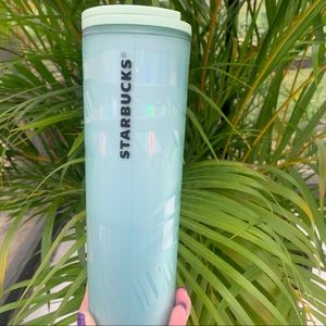 Starbucks Frosted Icy White Mint Iridescent Soft Touch Tumbler Hot Cold Cup 2021
